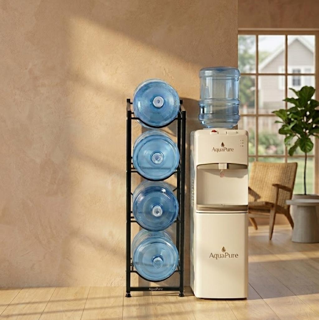 Messentials Professional 4-Tier Water Bottle Rack – High-Capacity Vertical Storage